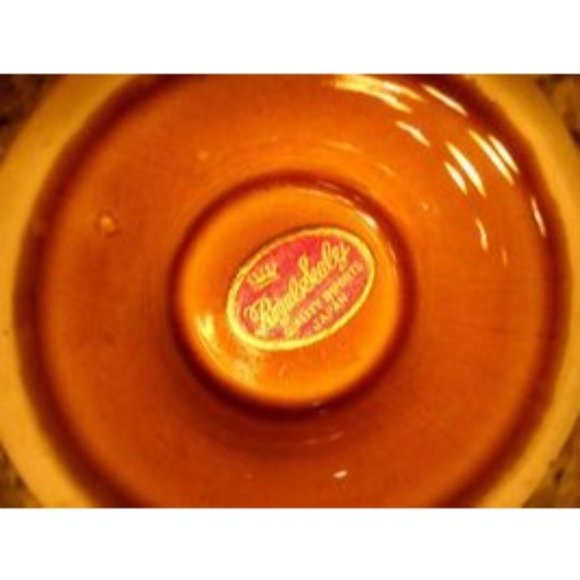 Royal Sealy Golden Brown Tropical Flowers Footed Coffee Mug Cup Collectible - Picture 3 of 5